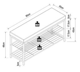 Vcm Metal Wood Seat Shoe Rack Taliro - thumbnail 5