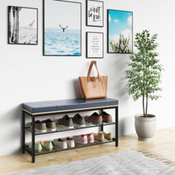 Vcm Metal Wood Seat Shoe Rack Taliro - thumbnail 4