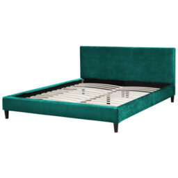 Beliani Bed Velvet Fitou 160 X 200 Cm (Eu King Size) Dark Green - thumbnail 4