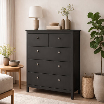 Wyld Haus Gossmere Matt Black 5-Drawer Chest Of Drawers - image 1