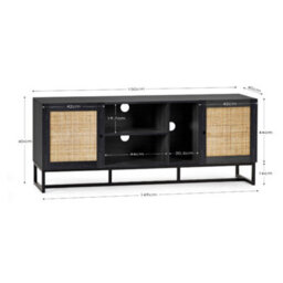 Oakham Premium Portree Tv Unit In Black - thumbnail 5