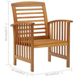 Berkfield Garden Chairs 2 Pcs Solid Acacia Wood - thumbnail 8