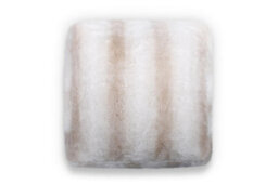 Littens Cream Rabbit Faux Fur Striped Square Footstool Ottoman Pouffe Bean Bag 45Cm X 45Cm X 25Cm - thumbnail 4
