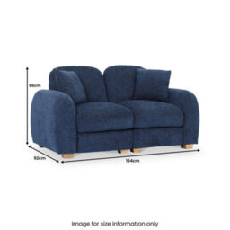 Cloud Deep Blue 2 Seater Sofa - Fully Assembled By Roseland Furniture - thumbnail 4