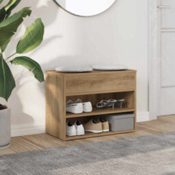 Vidaxl Shoe Bench Artisan Oak 60X30X45 Cm Engineered Wood - thumbnail 1