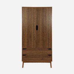 Sweeek - Vintage Wooden Wardrobe With 2 Doors 2 Drawers 1 Rod - thumbnail 2