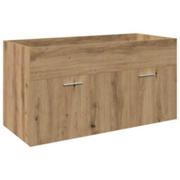 Berkfield 3 Piece Bathroom Furniture Set Artisan Oak Engineered Wood - thumbnail 5