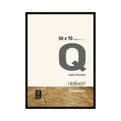 Nielsen Quadrum 50 X 70Cm Black Wooden Picture Frame With Float Glass And Push/turn Clips - image 1