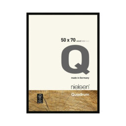 Nielsen Quadrum 50 X 70Cm Black Wooden Picture Frame With Float Glass And Push/turn Clips