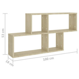 Berkfield Wall Shelf Sonoma Oak 100X18X53 Cm Engineered Wood - thumbnail 6