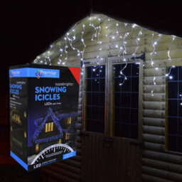 17.8M (720 Led) Premier Outdoor Led Icicle Christmas Timer Lights - Cool White - thumbnail 1