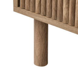 Wyld and Coco Nordicluxe 3-Drawer Chest With Ribbed Front, Light Brown Pine Legs, Compact W80 X D40 X H77Cm - thumbnail 8
