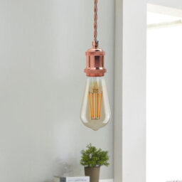 3 Pack Vintage E27 Pendant Light Fitting Kit  Industrial Ceiling Light With 2M Twisted Cable Rose Gold - thumbnail 3