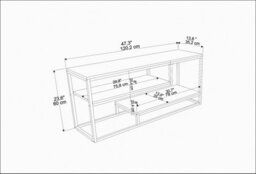 Decorotika Lorin Tv Stand Tv Unit For Tvs Up To 55 Inch White Marble Effect And Gold - thumbnail 6