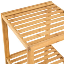 Tectake 4 Tier Book Shelf Unit Bamboo Bookcase Bathroom Kitchen Storage Rack Display  - Brown - thumbnail 4