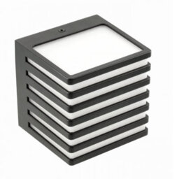 CGC Interiors Cgc Sirolo Black Square Led Outdoor Outside Cube Wall Light Decorative Grill 4000K Ip54 10W 1000Lm - thumbnail 3