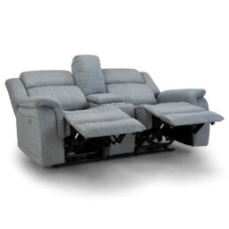 Furnishings For Less UK Linden Leather Aire Fabric Manual Reclining 2 Seater Sofa - thumbnail 4