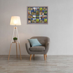 AK Frames 80X70Cm Rose Gold Modern Multi Photo Frame With Blue Mount - Holds 20 Apertures (18X) 6X4, (2X) 4X4 Photos - thumbnail 3