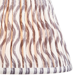 Loops Stylish 25Cm Pearl Grey Tapered Cylinder Lamp Shade - Handcrafted Pleated Design - thumbnail 2
