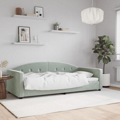 Berkfield Day Bed Light Grey 90X190 Cm Velvet - image 1