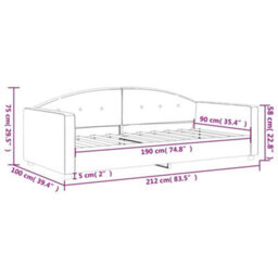 Berkfield Day Bed Light Grey 90X190 Cm Velvet - thumbnail 8