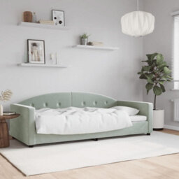 Berkfield Day Bed Light Grey 90X190 Cm Velvet