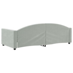 Berkfield Day Bed Light Grey 90X190 Cm Velvet - thumbnail 5