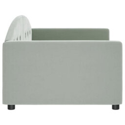 Berkfield Day Bed Light Grey 90X190 Cm Velvet - thumbnail 4