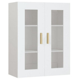 Berkfield Hanging Wall Cabinet White 69.5X34X90 Cm - thumbnail 2