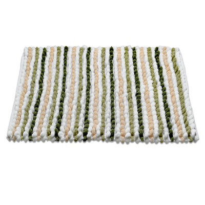 Allure Bath Fashions Striped Chunky Bobble Bath Mat - Green - image 1