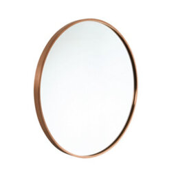 Homestylestore Brushed Copper 600mm Wall Hung Round Bathroom Mirror - thumbnail 2