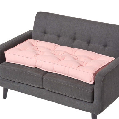 Homescapes Pink Cotton 2 Seater Booster Cushion - image 1