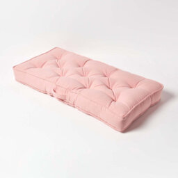 Homescapes Pink Cotton 2 Seater Booster Cushion - thumbnail 2
