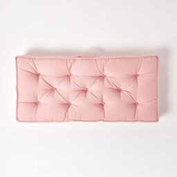 Homescapes Pink Cotton 2 Seater Booster Cushion - thumbnail 3