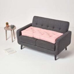 Homescapes Pink Cotton 2 Seater Booster Cushion - thumbnail 6