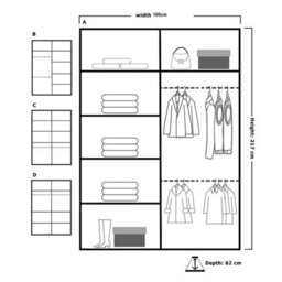 Sliding Wardrobes 4 u LTD Modern Led Light Mirror Sliding Wardrobe With Elegant Display Cabinet White 180Cm - thumbnail 3