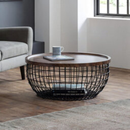 Julian Bowen Smithson Storage Coffee Table - Walnut And Black - thumbnail 1