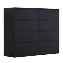 Fwstyle Stora Black 8 Drawer Chest (H) 99Cm (W) 110Cm (D) 40Cm - Extra Deep 14Cm Drawers - thumbnail 7