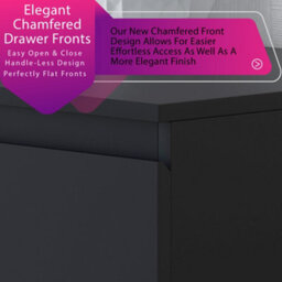 Fwstyle Stora Black 8 Drawer Chest (H) 99Cm (W) 110Cm (D) 40Cm - Extra Deep 14Cm Drawers - thumbnail 4