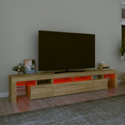 Walplus Tv Cabinet With Led Lights Sonoma Oak 230X36.5X40 Cm - thumbnail 5