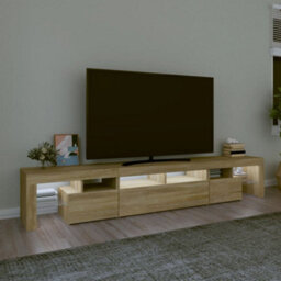 Walplus Tv Cabinet With Led Lights Sonoma Oak 230X36.5X40 Cm - thumbnail 3
