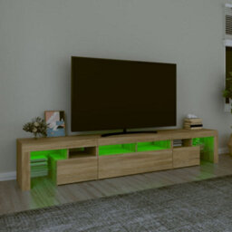 Walplus Tv Cabinet With Led Lights Sonoma Oak 230X36.5X40 Cm - thumbnail 4