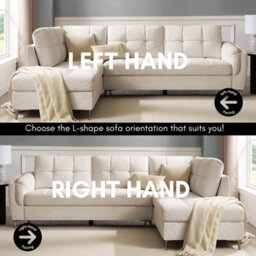 Home Detail Rose Right-Hand Facing Corner Sofa, Beige Linen - thumbnail 4