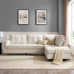 Home Detail Rose Right-Hand Facing Corner Sofa, Beige Linen - thumbnail 2
