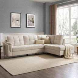 Home Detail Rose Right-Hand Facing Corner Sofa, Beige Linen