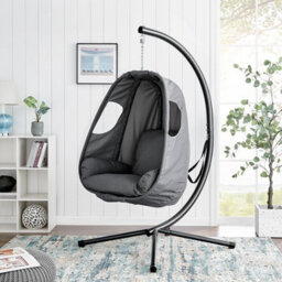 Livivo Dark Grey Metal Hanging Egg Chair - thumbnail 5