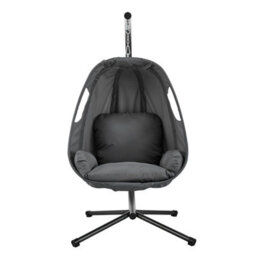 Livivo Dark Grey Metal Hanging Egg Chair - thumbnail 2