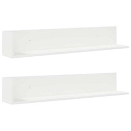 Berkfield Wall Shelves 2 Pcs White 100X16.5X16.5 Cm Engineered Wood - thumbnail 2
