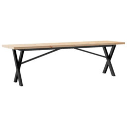 Berkfield Coffee Table X-Frame 160X40X45.5 Cm Solid Wood Pine And Steel - thumbnail 2