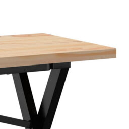 Berkfield Coffee Table X-Frame 160X40X45.5 Cm Solid Wood Pine And Steel - thumbnail 7